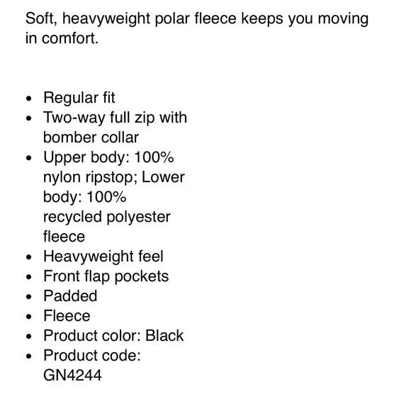 Adidas Black Warm Bomber Jacket M - Picture 10 of 11